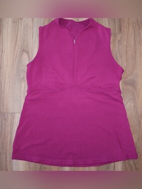 lululemon athletica Fuchsia Zip-Neck Sleeveless Tank